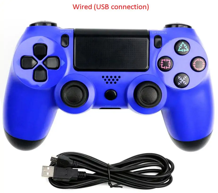 blue USB Проводная Игра PS4 контроллер геймпад для sony Playstation PS4 для Dualshock Вибрационный джойстик геймпады для Play Station 4 - Цвет: blue