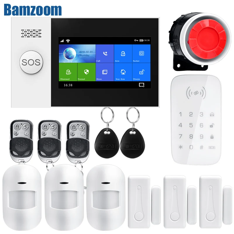 Система сигнализации с Wi Fi GSM беспроводные и проводные детекторы управление