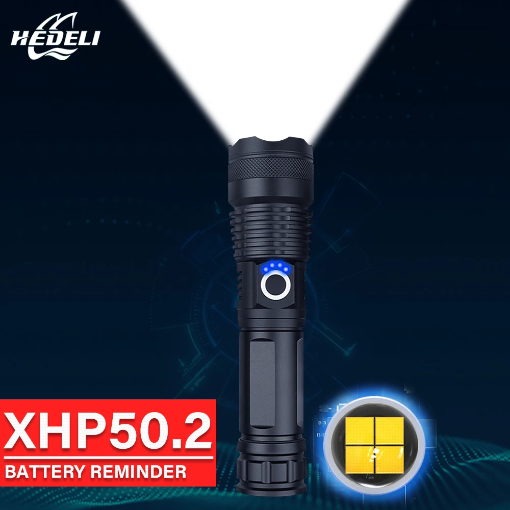 

Самый мощный светодиодный фонарик XHP50.2, Перезаряжаемый Usb Тактический светильник онарик 18650 26650, яркий фонарик Xhp50, светильник онарик