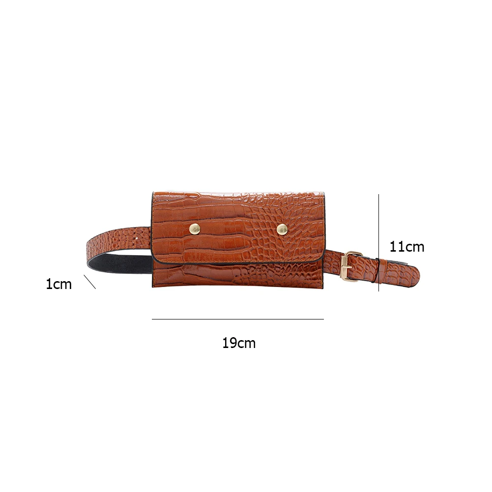 

Fashion Women Alligator Waist Shoulder Bag Retro Animal Pattern Leather Messenger Bags Fanny Chest Purse Outdoor Belt Pouch