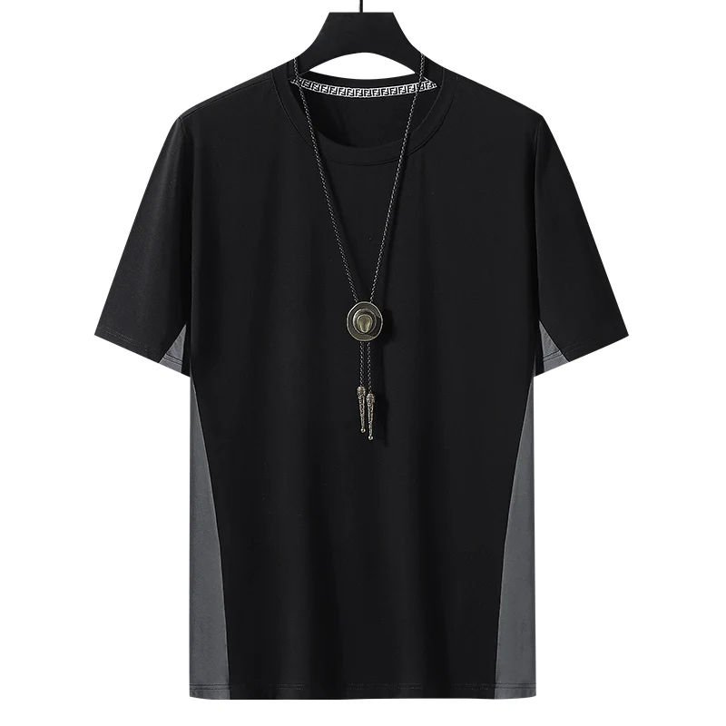 

2021 Spring New Short Sleeve T shirt Men Solid Color 95% Cotton O-neck Tops Plus size 4XL 5XL High Quality T-shirt