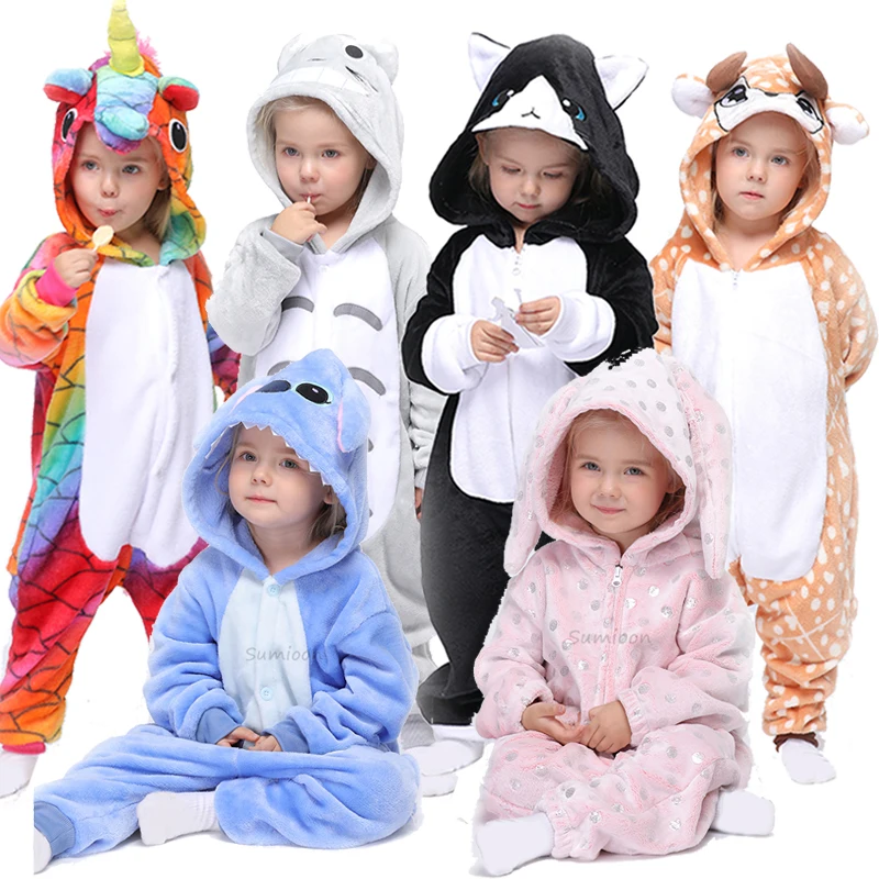 

Kigurumi Onesie Kids Unicorn Pajamas For Children Animal Cartoon Blanket Sleepers Baby Costume Winter Boy Girl Licorne Jumspuit