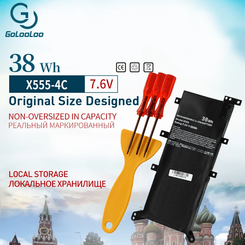 38wh 7,6 V Аккумулятор для ноутбука ASUS C21N1347 X554L X555 X555L X555LA X555LD X555LN VM590LF A555L K555L K555LD R557LP R556M R556L