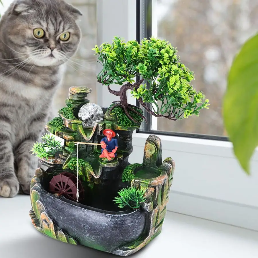 Винтажный настольный фонтан из смолы имитация рокерного декора светильник