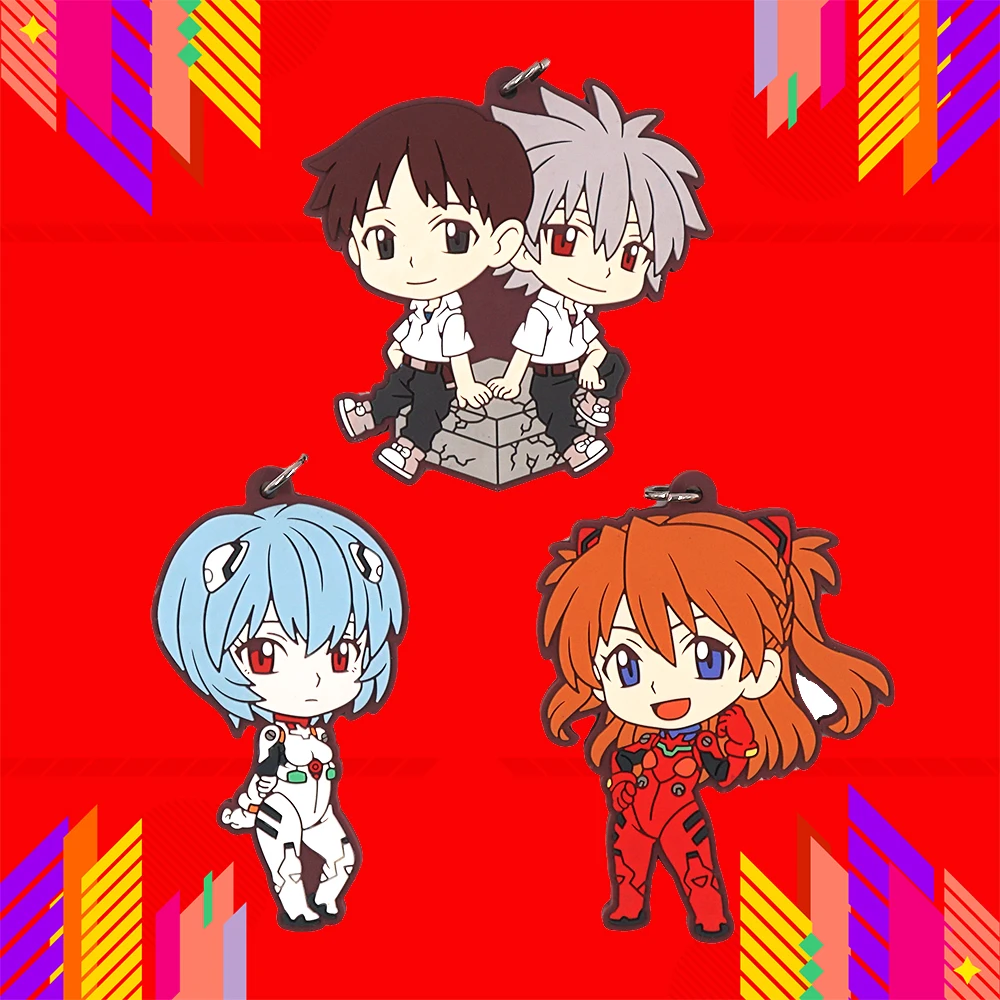 Резиновый брелок для ключей EVA значок аниме Ikari Рей Shinji Asuka Nagisa Ayanami Kaworu | Украшения