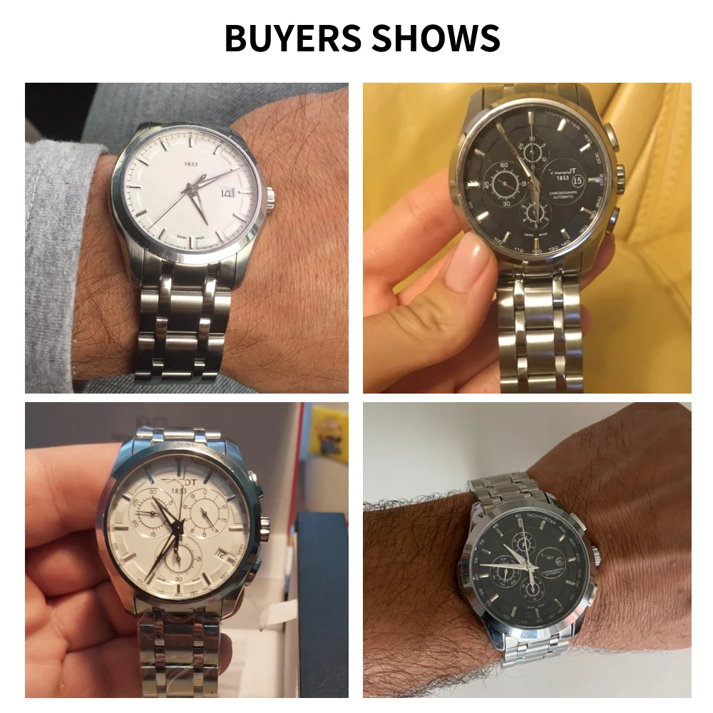 Stainless Steel Watchband 22mm 23mm 24mm Suitable for Tissot 1853 Couturier Series T035 Watch Strap Wristband Bracelet