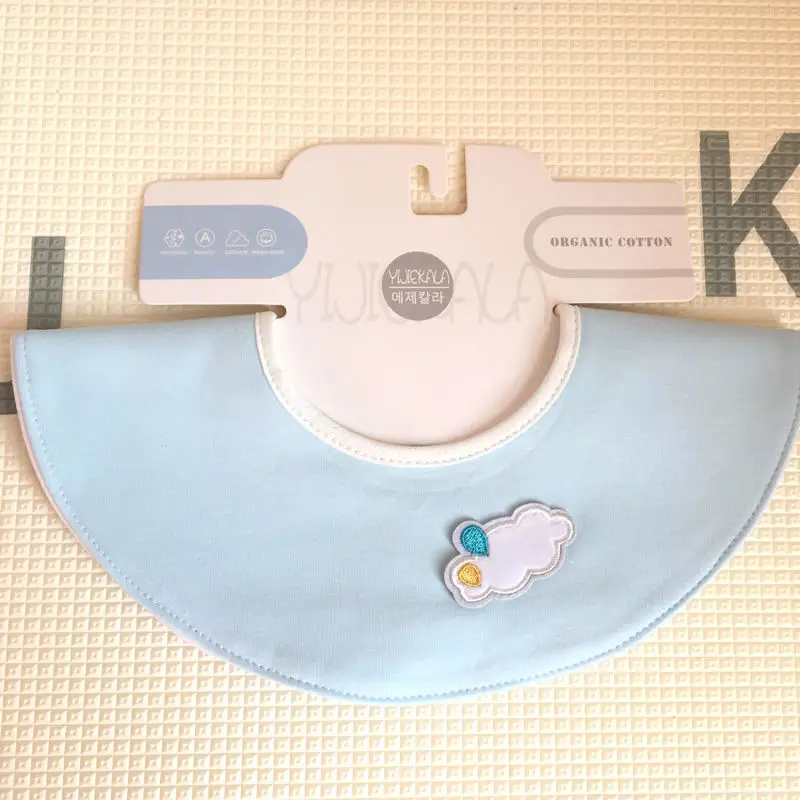 

INS Cotton Cute Embroidery Bibs Saliva Pocket Baby Drooling Towel Baby Bib Round Fake Collar Baby Accessories