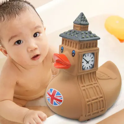 Classic Bathroom Toy UK Big Ben Duck Cute Baby Bath games floating special rubber duck Cognitive toy for children | Игрушки и хобби