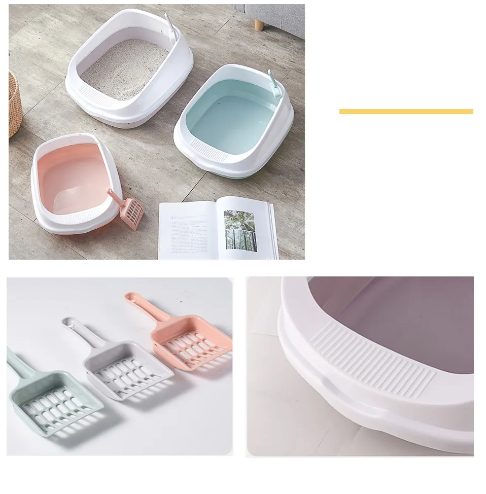 

Pet Toilet Bedpan Anti Splash Cat Litter Box Cat Dog Tray with Scoop Kitten Dog Clean Toilette Home Plastic Sandbox pet Supplies