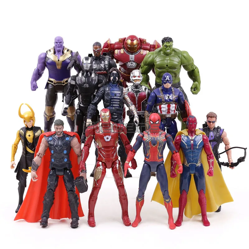 

Marvel Avengers 3 Infinity War Thanos Iron Man Captain America Thor Spiderman PVC Action Figures Kids Toys Boys Gifts 14pcs/set
