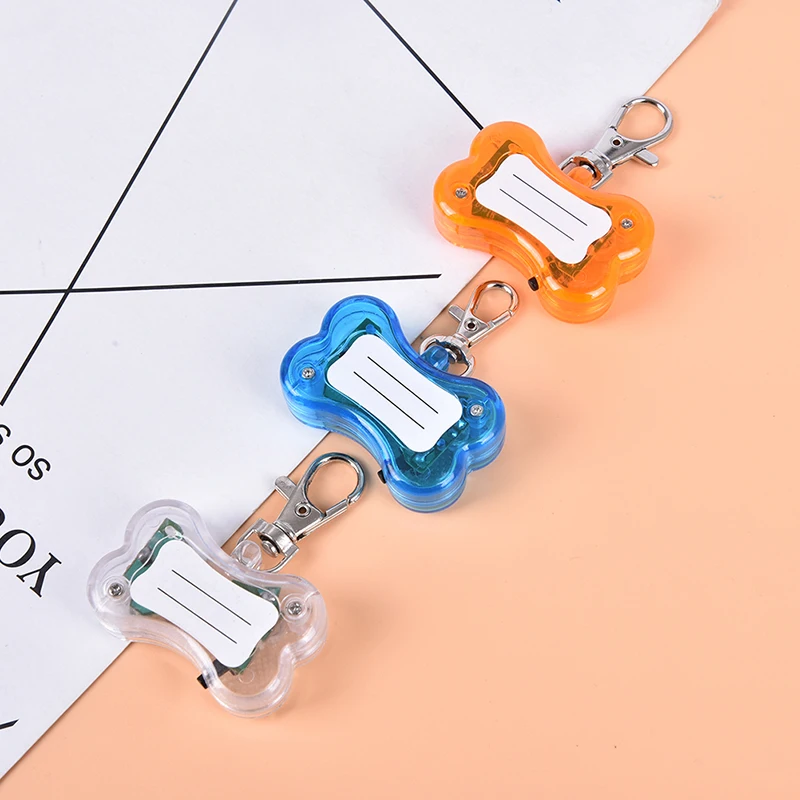 

Dog Tag At Night Flash Modes Lights Glowing Dog Bone Shape ID Tag On LED Dog Collars Luminous Anti-Lost Pet Product