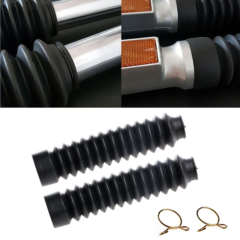 New 2Pcs 30mm Universal Motorcycle Rubber Front Fork Cover Gaiters Gators Boots | Covers & Ornamental Mouldings
