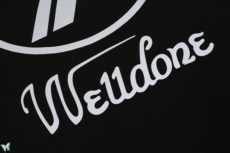 

3M Reflective Well done T-shirt Men Women 100% Cotton Welldone T Shirt Oversize
