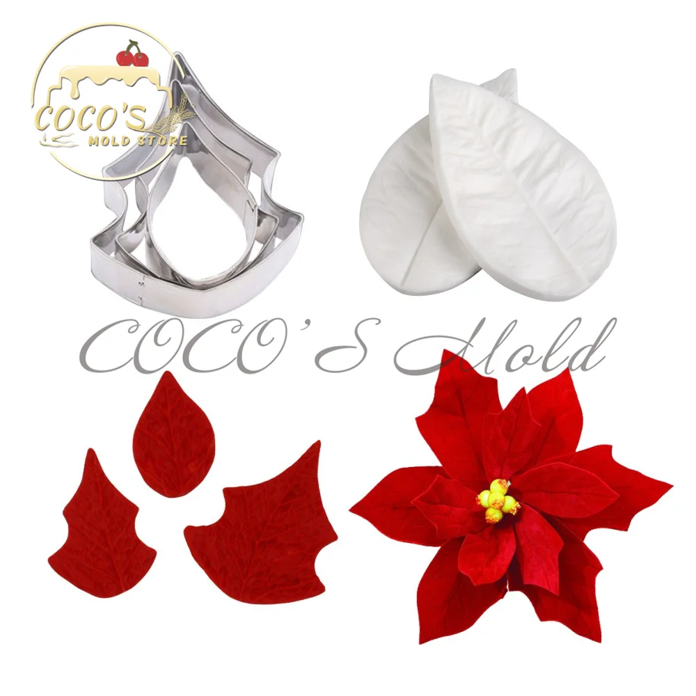 

5 шт./компл. заостренный Сахарный цветок дизайнерская силиконовая форма из нержавеющей стали режущая форма для помадки торта инструмент для...