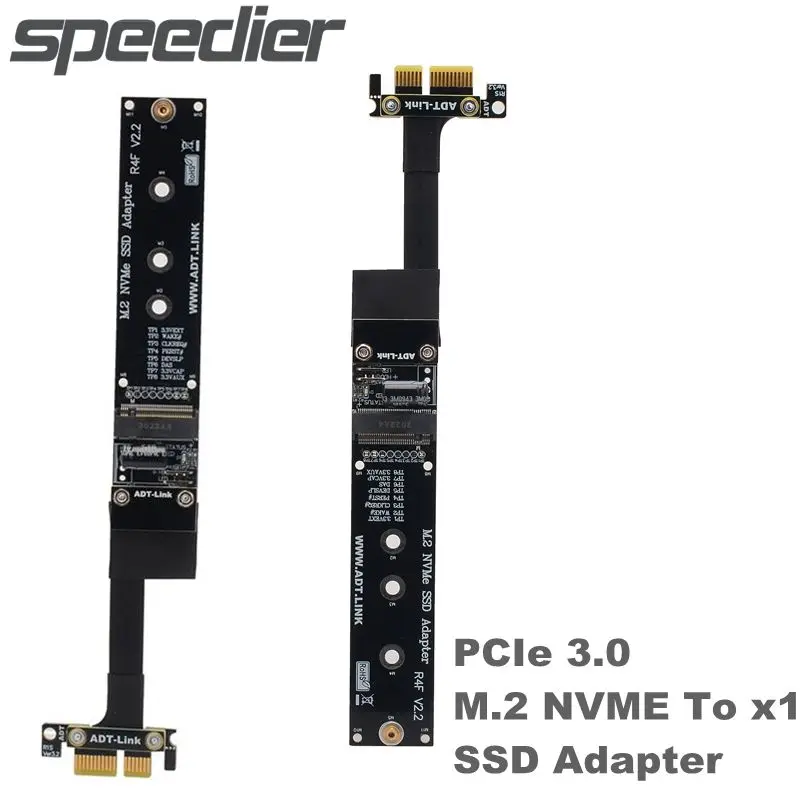 

Новый M.2 M ключ NVMe SSD к PCIe x1 адаптер переходная карта гибкий плоский кабель M2 KeyM к PCI-Express 1x Удлинительный кабель Gen3.0
