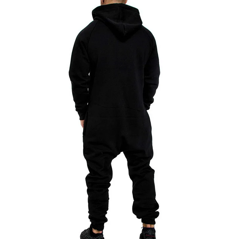 

Mens Pure Color Splicing Jumpsuit Men One-piece Garment Pajama Playsuit Zipper Hoodie Male Onesie Jumpsuits Overalls Hombre 2020
