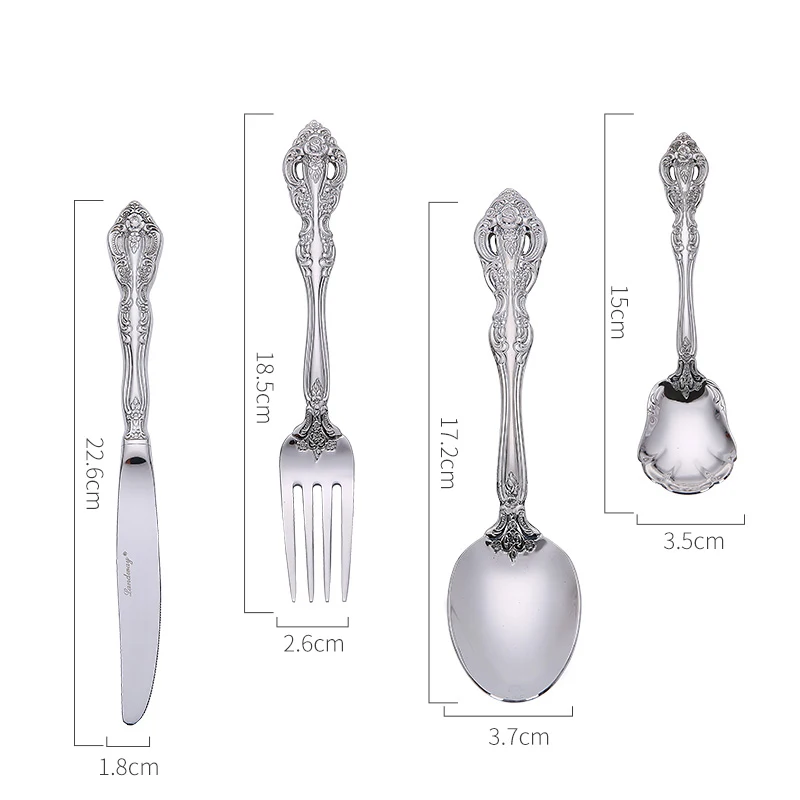 

Nordic Modern Art Cutlery Set Stainless Steel Luxury Design Royal Gold Silver Dinner Set Vaisselle Ensemble Home Decore Ec50cj