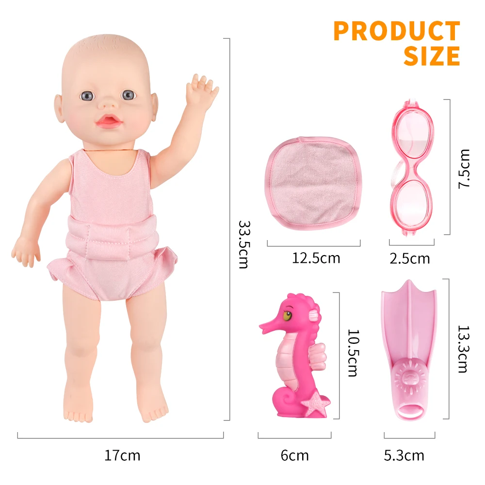 Bebe Reborn Водонепроницаемая кукла для плавания игрушка девочек Электрический