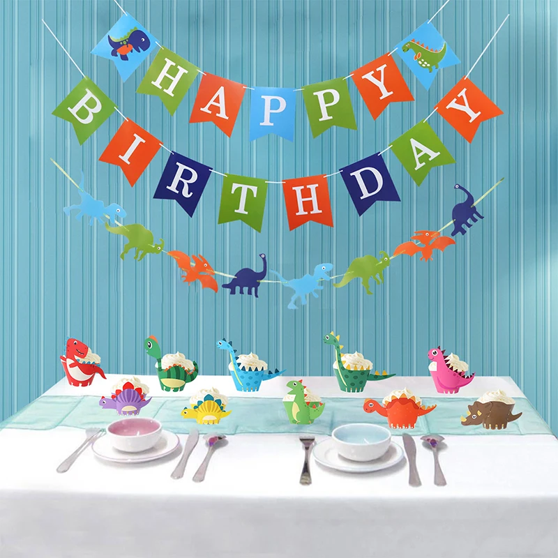 

Топперы для украшения торта, 10 шт., динозавр на день рождения, кекс «сделай сам»