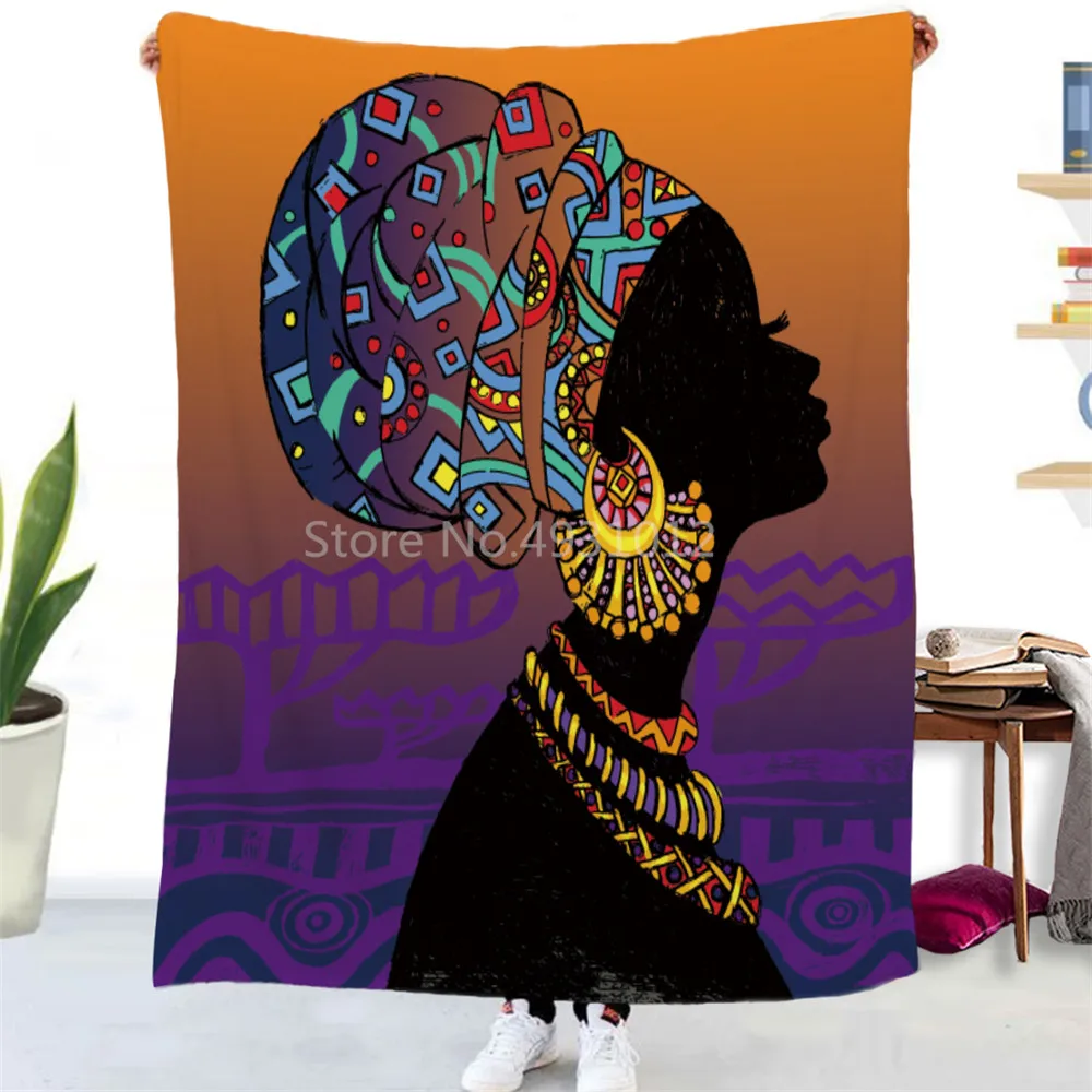 

Одеяло шерпа для Африканской девушки, покрывало, Фланелевое мягкое удобное домашнее одеяло для кемпинга, 150x200 см