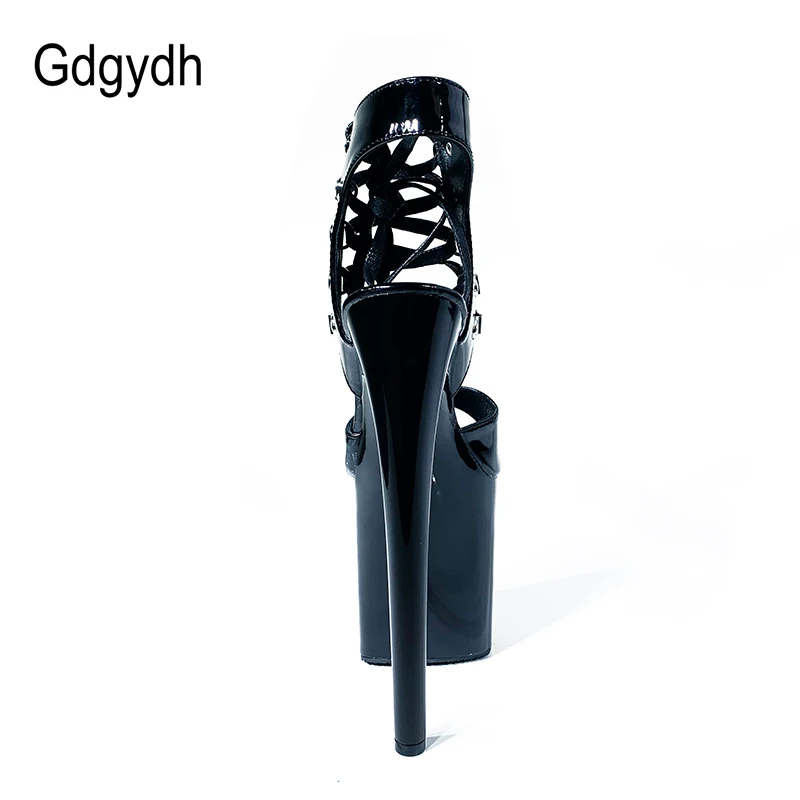 Женские босоножки с открытым носком Gdgydh черные вечерние на платформе ремешком