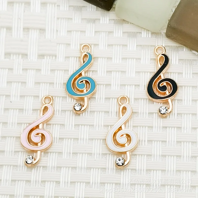 

100pcs 9.5*22.5mm musical note Point drill Alloy Pendant Bracelet Hair Accessories Accessories