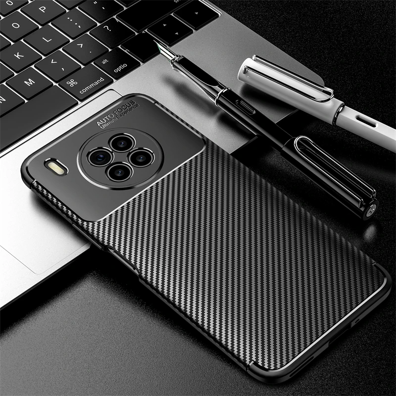 for huawei honor 50 lite case bumper anti knock silicone carbon fiber back cover for honor 50 lite case for honor 50 lite 6 67 free global shipping
