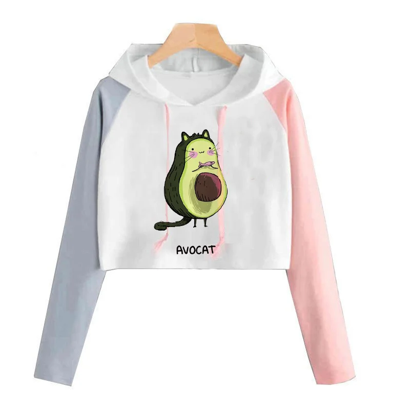 Женская толстовка с капюшоном авокадо забавная мультяшная модная графическим