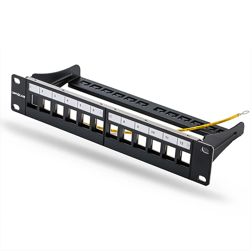 10 дюймовая 12 портовая модульная коммутационная панель CAT6 Gigabit штук гнезда Keystone jack