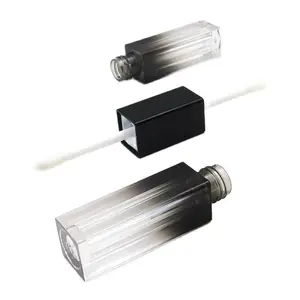 Двухсторонний блеск для губ трубка постепенная смена черный край (пирсинга) бальзам трубка с щеткой квадратный пластиковый контейнер для косметики 30 шт.партия