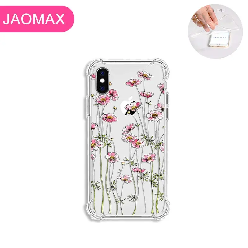 Мягкие Роскошные противоударные Чехлы Jaomax с цветочным рисунком для iPhone 7 8 6 6s Plus X