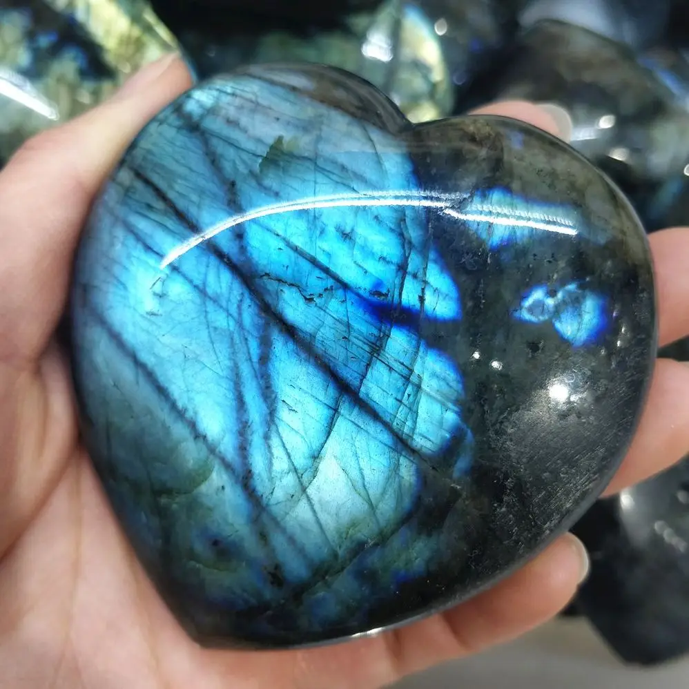 

Природный лабрадорит Любовь Сердце минеральный кварц кристалл рукоделие лунный камень резки рейки декоративное украшение полированные ка...