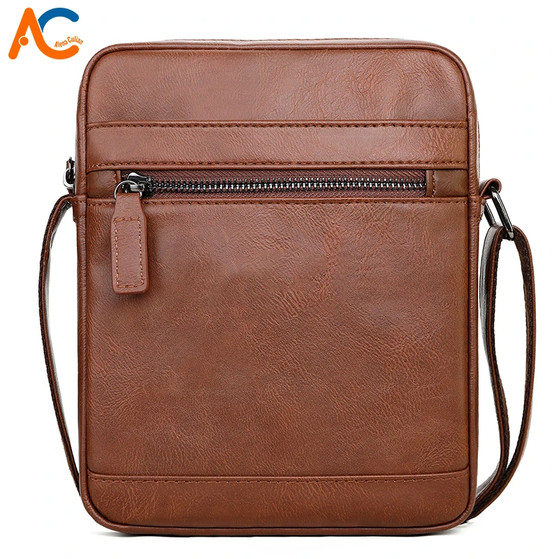 Alena Culian однотонная мягкая кожаная мужская сумка мессенджер модная крутая