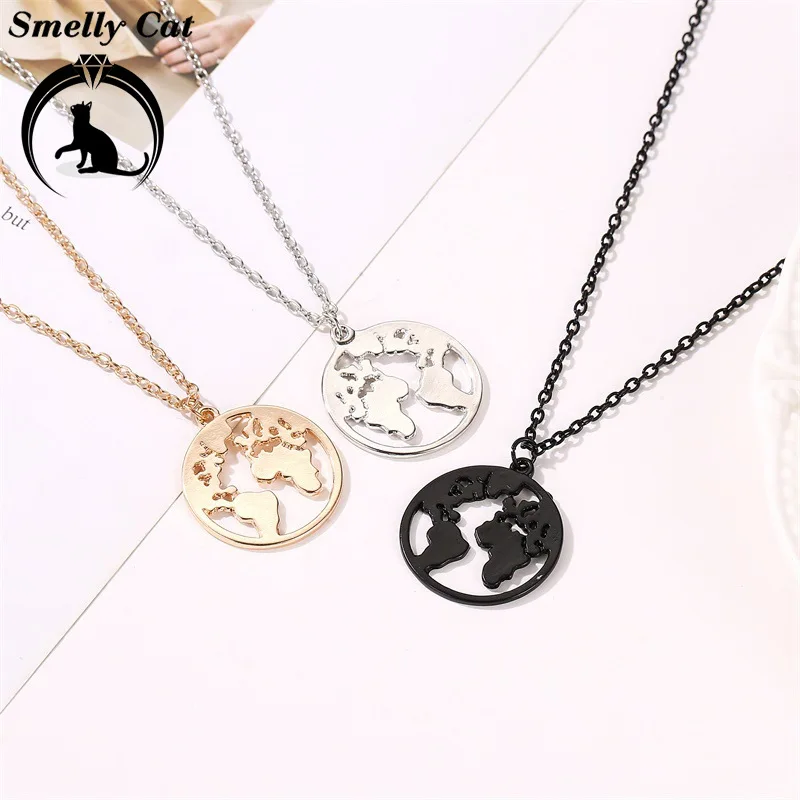 Вонючий кот карта мира ожерелье темпера для мужчин т индивидуальность женщин