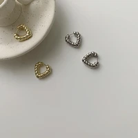 srcoi trendy geometric metal twist heart stud earrings simple temperament small earring women party jewelry accessories 202104