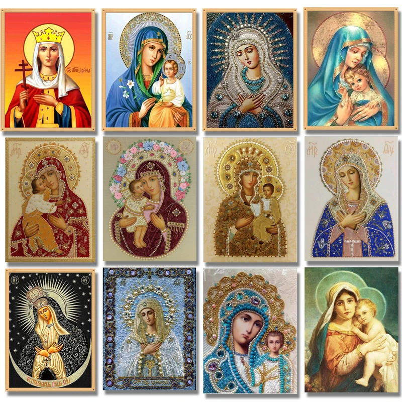 3D Алмазная мозаика религиозное полное круговое украшение для дрели домашняя 5D