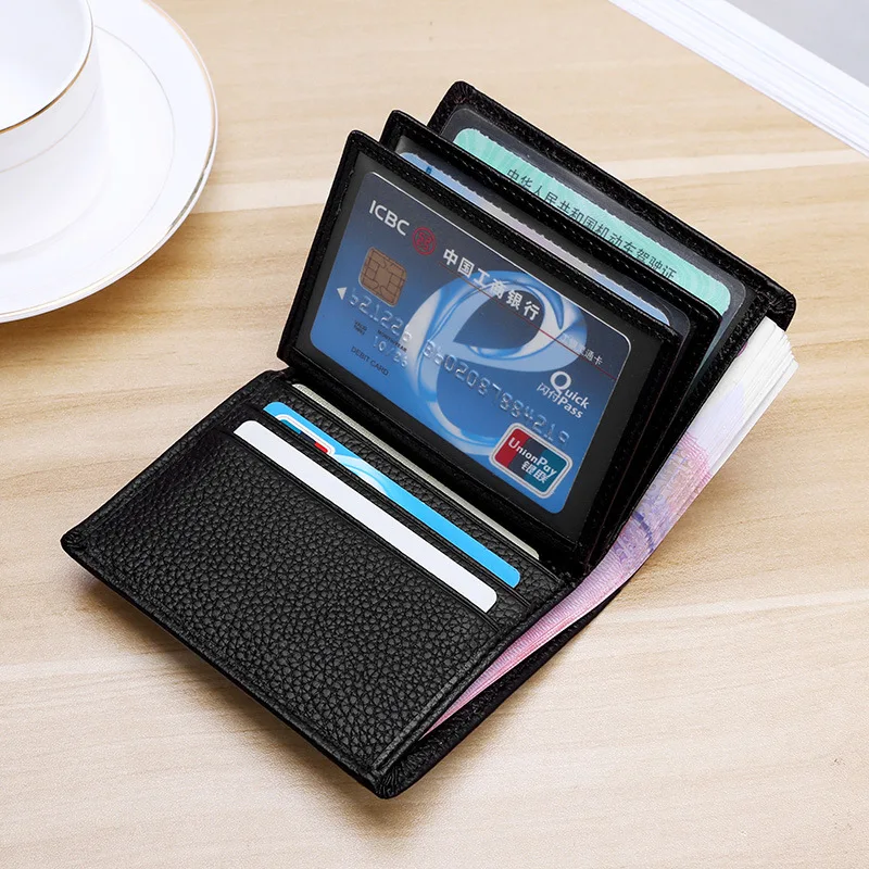 

Men's Genuine Leather Wallet Men Classic Short Coin Purse Money Bag ID Card Holder Wallet Man High Quality