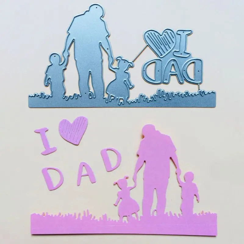 2021 Новинка Футболка с надписью I Love Dad набор вырубных штампов &quotТрафаретный