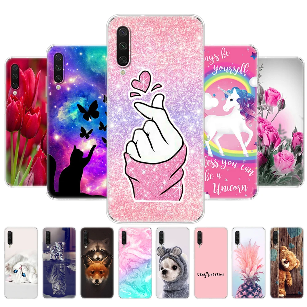 For Xiaomi MI A3 Case Painted Silicon Soft tpu Back Phone Cover For Xiomi MI A3 Case Full Protection bumper Coque Funny Fundas