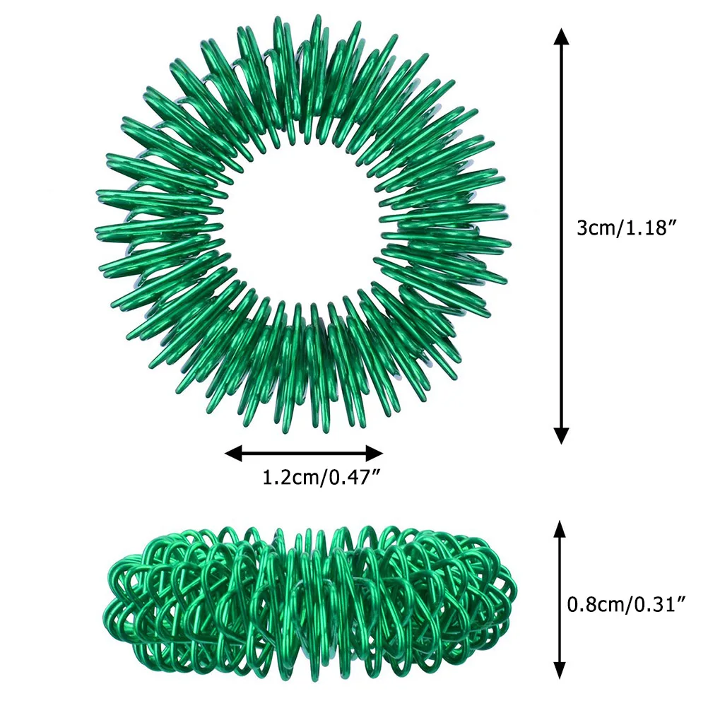 12pcs/lot Spiky Sensory Finger Acupressure Ring Fidget Toy For Kids Adults Silent Stress Relief Massager Toy for ADHD Autism