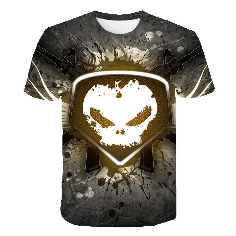 Футболка мужская с 3D-принтом черепа тенниска в стиле панк рубашка рисунком