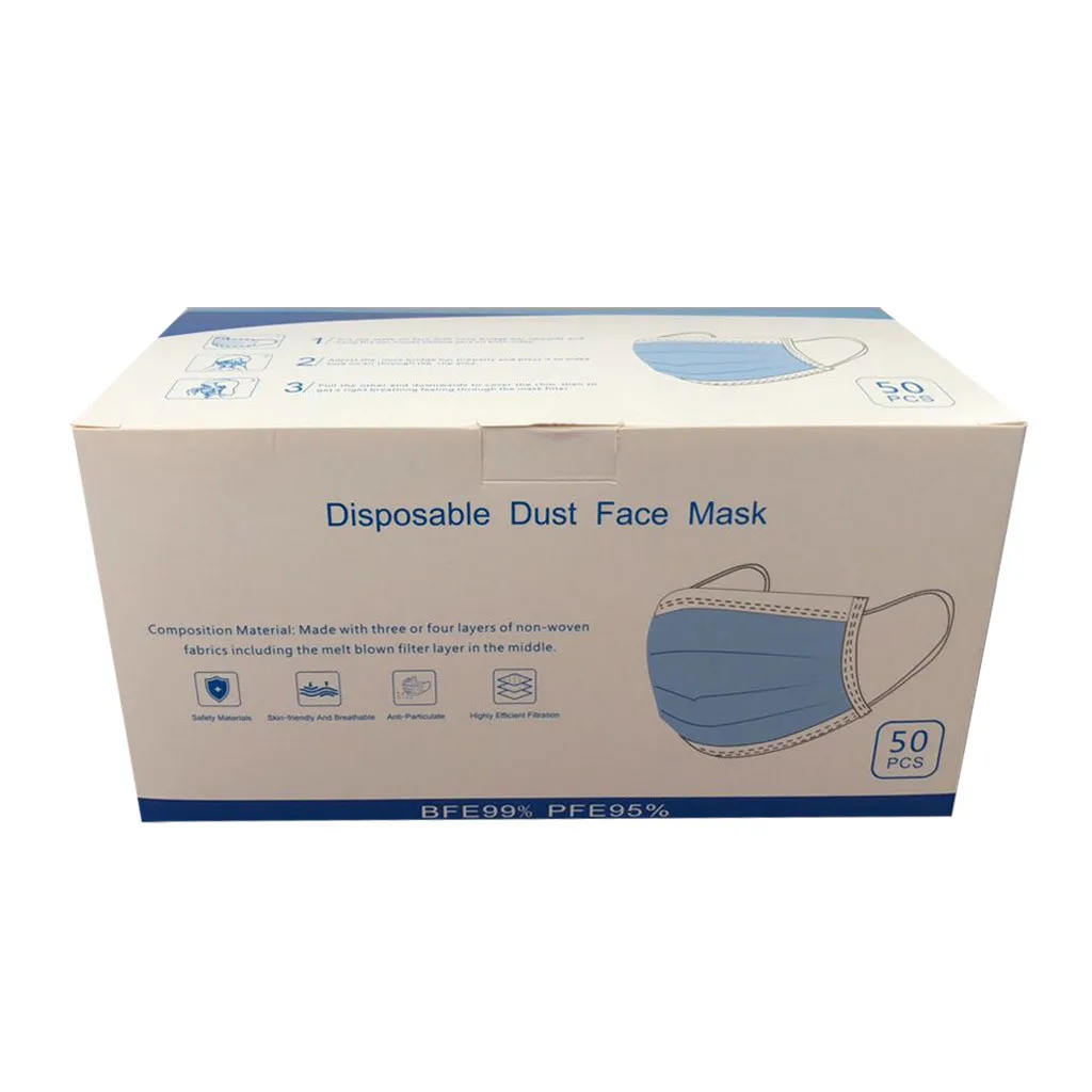 Одноразовая упаковочная коробка для маски на заказ цветная английском языке