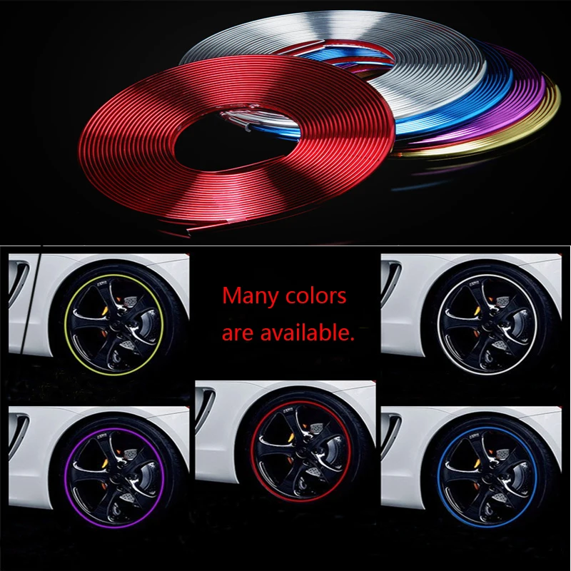 

8 м Автомобильная цветная круглая наклейка протектор колеса Гальваническая цветная пленка наружные декоративные полоски Стайлинг автомоб...
