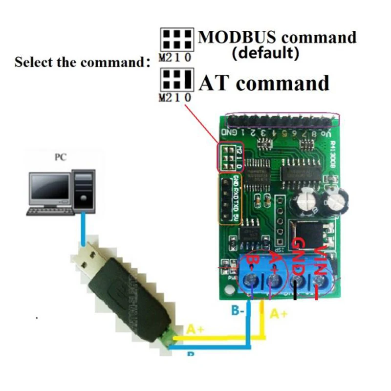 DC 5-24 В 8-канальный модуль RS485 Modbus Rtu протокол AT Command Многофункциональное реле ПЛК