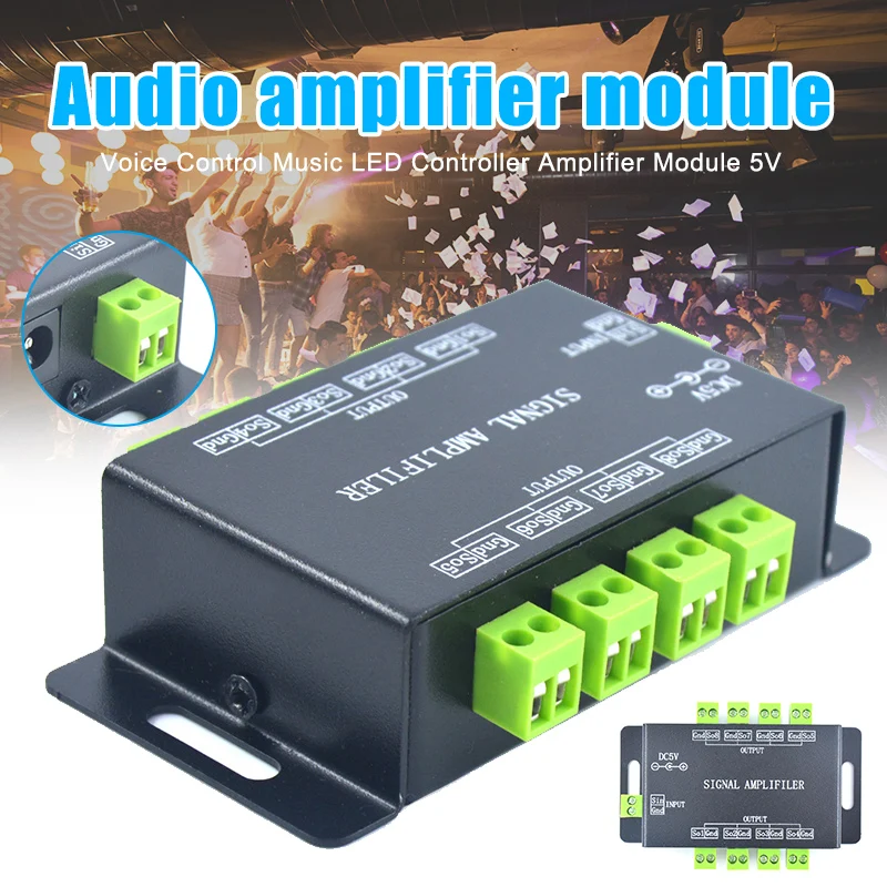 Светодиодный Усилитель музыки 5 в контроллер повторитель сигнала Портативный