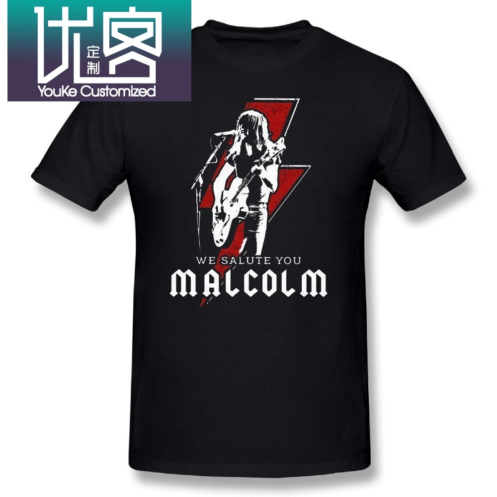 Ac Dc Футболка с принтом ACDC Malcolm Young Австралийский гитарист футболка лето 100% хлопок