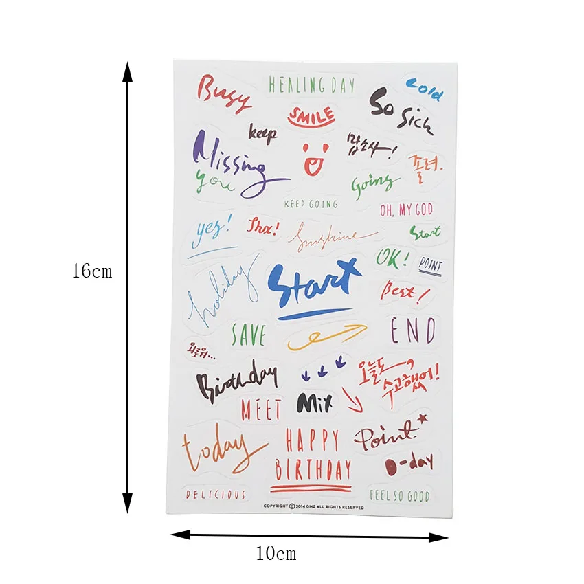 8 шт./лот милые буквы красочные наклейки для скрапбукинга улыбка и слова