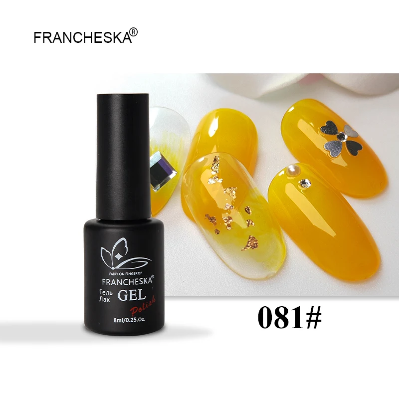 Francheska 081 8 мл Гель-лак для ногтей nagels spulletjes gellak Светодиодный УФ-лак hybrydowy долговечный замачивающий лак для ногтей unas oje lakiery hybrydowe - Цвет: Francheska 081