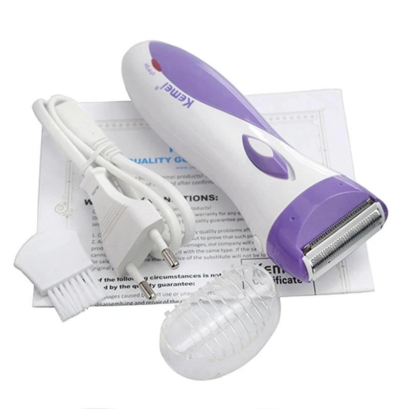 

Kemei Hair Remover Lady Shaver Underarm Hair Trimmer Rechargeable Waterproof Bikini Armpit Razor for Women Cordless Epilator