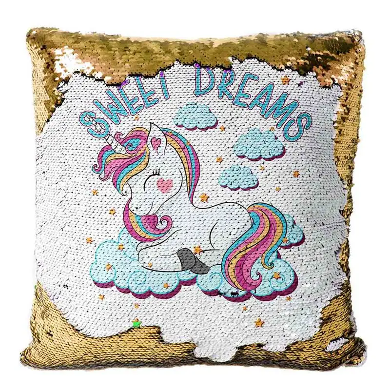 

UNICORN Sequin Cushion Cover Reveal Home Decor Sequins Mermaid Pillow Cover